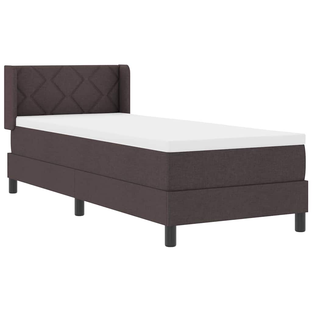 Box spring seng med pude Mørk Brun 200 x 80 cm Stof