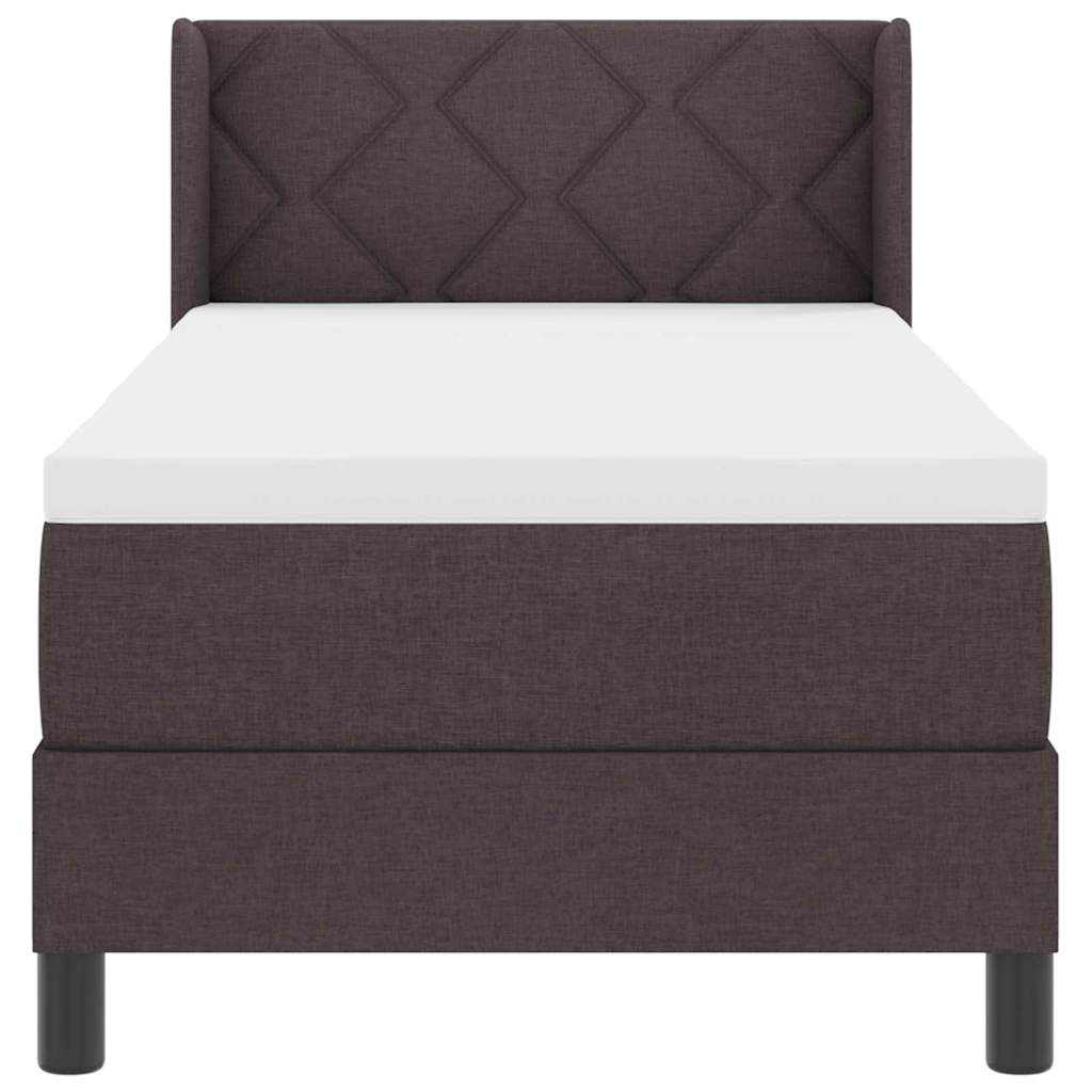 Box spring seng med pude Mørk Brun 200 x 80 cm Stof