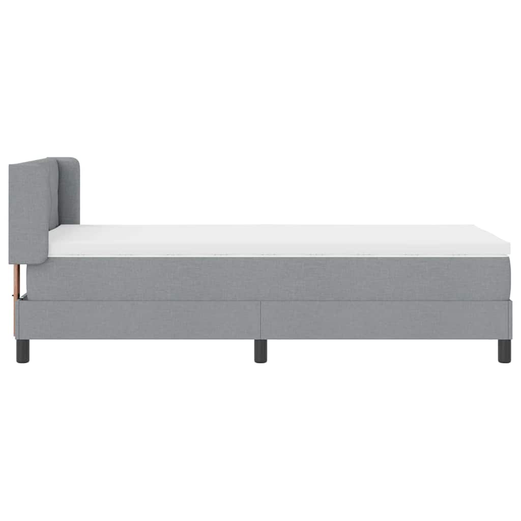 Box spring seng med hovedgærde Lysegrå 200 x 100 cm Stof