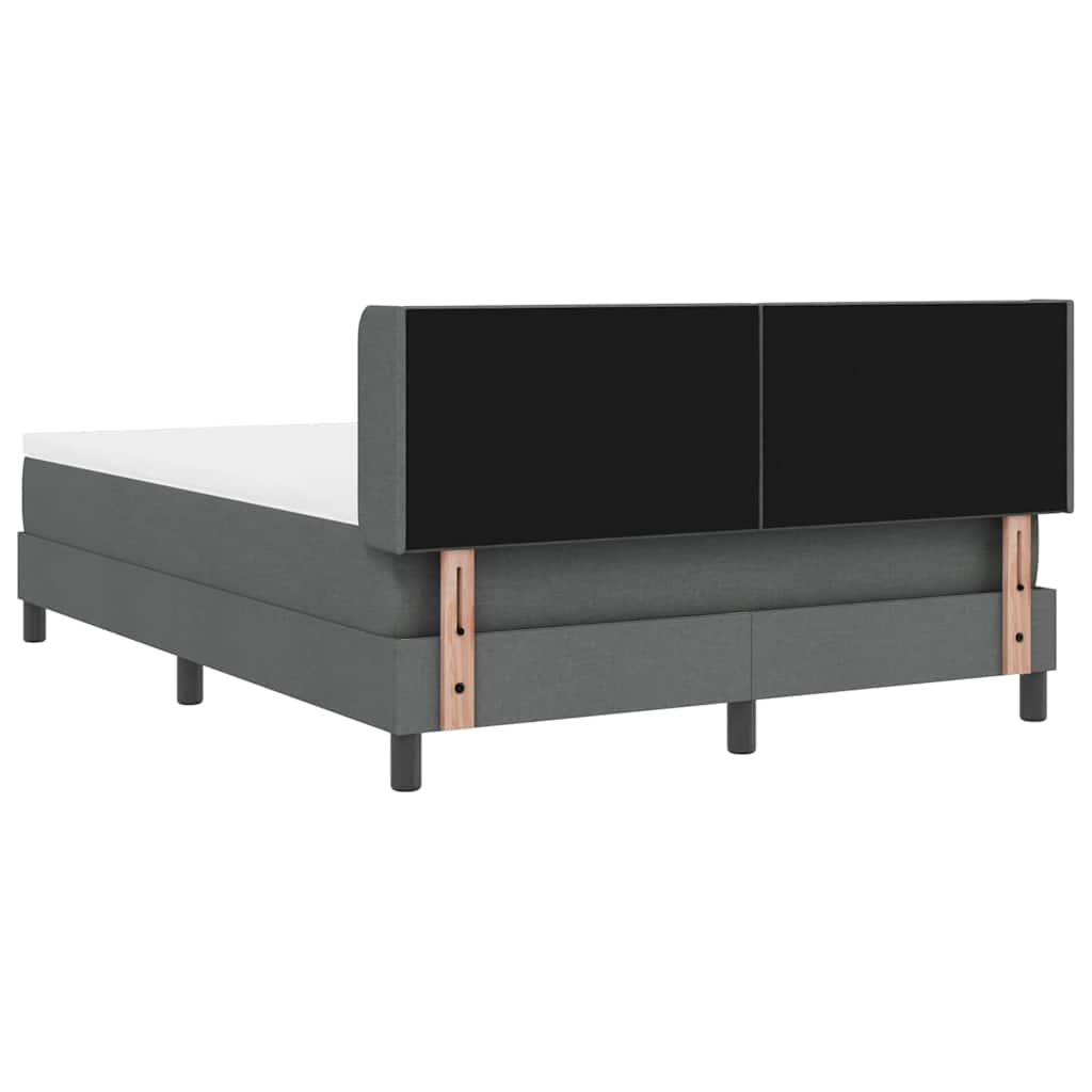 Box spring seng med hovedgærde Mørkegrå 190 x 140 cm Stof