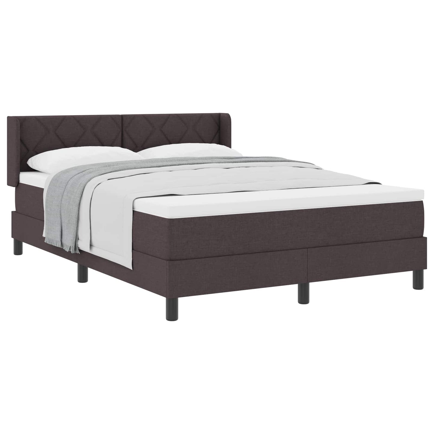Box spring seng med hovedgærde Mørk Brun 190 x 140 cm Stof