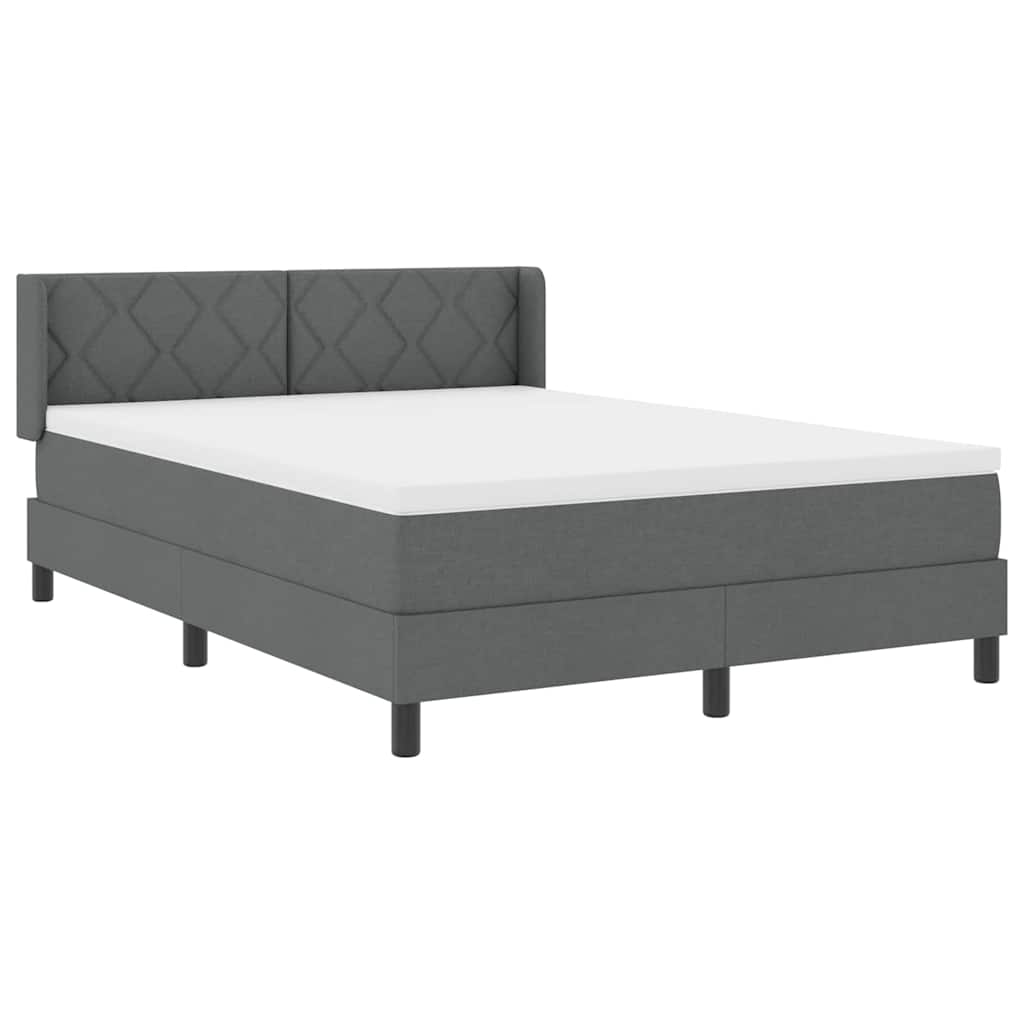 Box spring seng med hovedgærde Mørkegrå 200 x 140 cm Stof