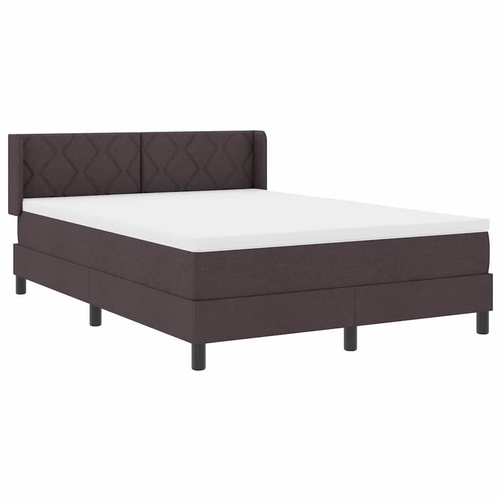Box spring seng med hovedgærde Mørk Brun 200 x 140 cm Stof
