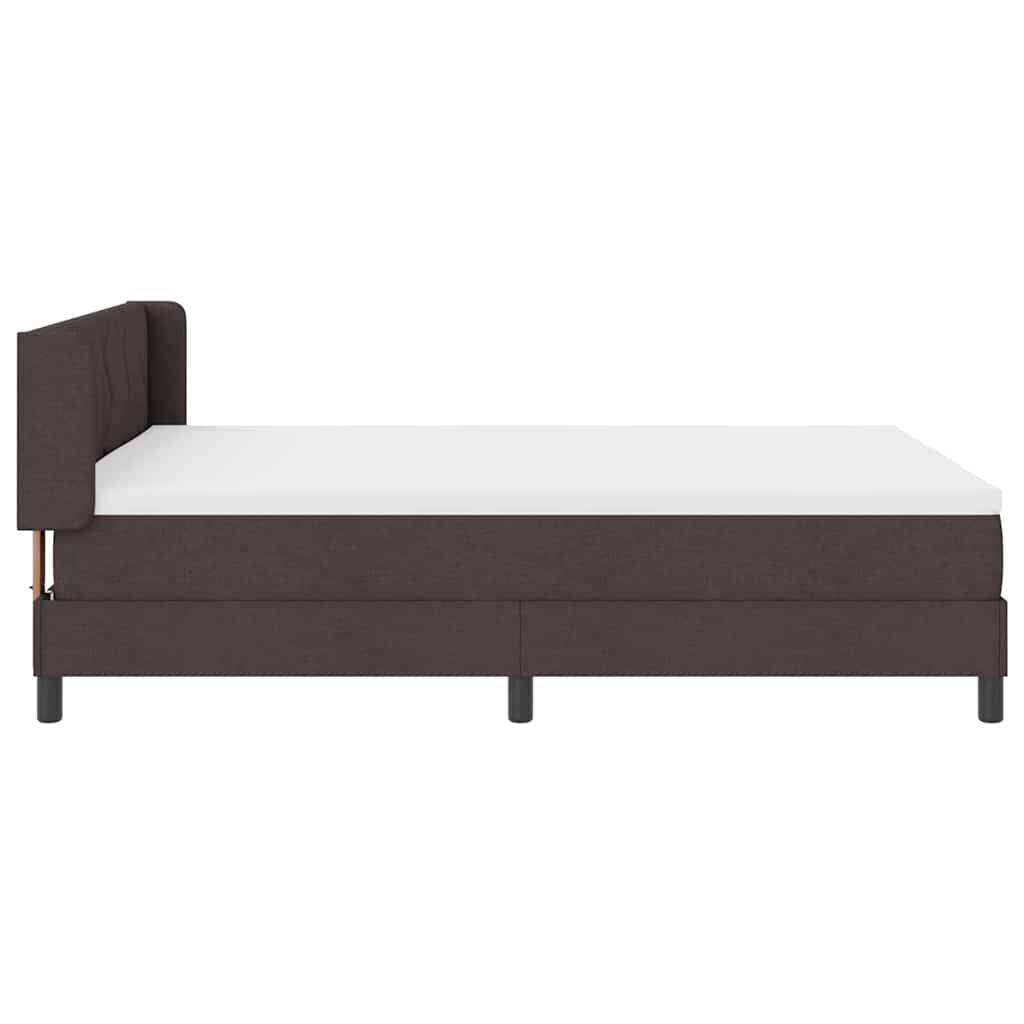 Box spring seng med hovedgærde Mørk Brun 200 x 140 cm Stof