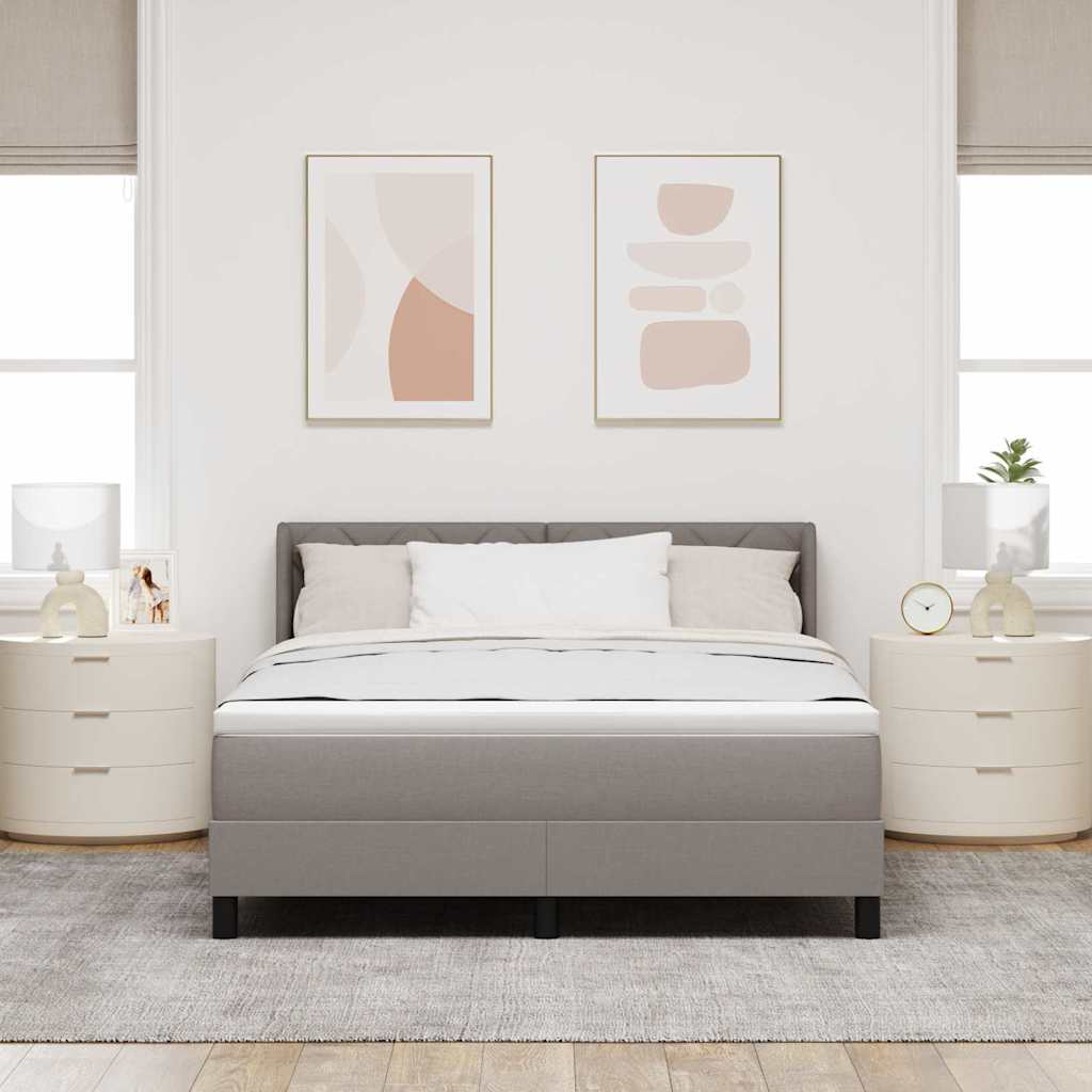 Box spring seng med pude Gråbrun 200 x 140 cm Stof