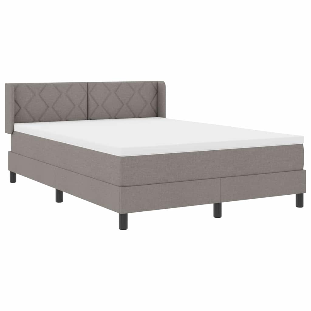 Box spring seng med pude Gråbrun 200 x 140 cm Stof