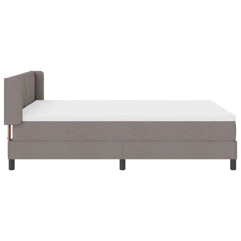 Box spring seng med pude Gråbrun 200 x 140 cm Stof