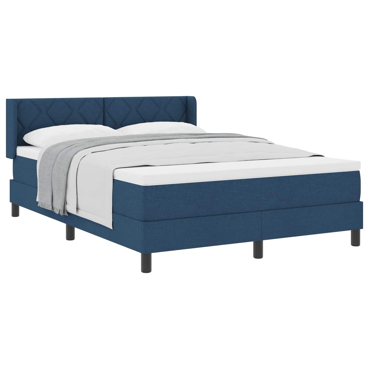 Box spring seng med hovedgærde Blå 200 x 140 cm Stof