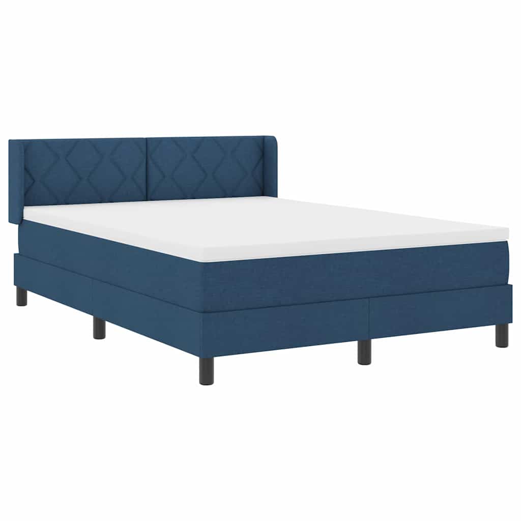 Box spring seng med hovedgærde Blå 200 x 140 cm Stof