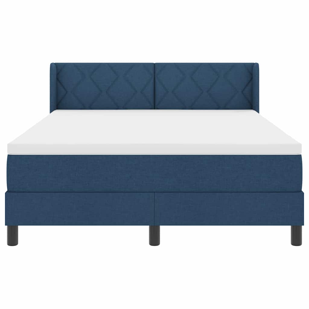 Box spring seng med hovedgærde Blå 200 x 140 cm Stof