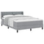 Box spring seng med hovedgærde Lysegrå 200 x 160 cm Stof