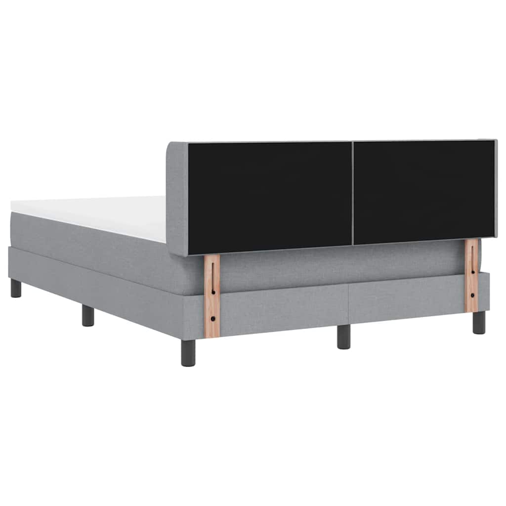 Box spring seng med hovedgærde Lysegrå 200 x 160 cm Stof