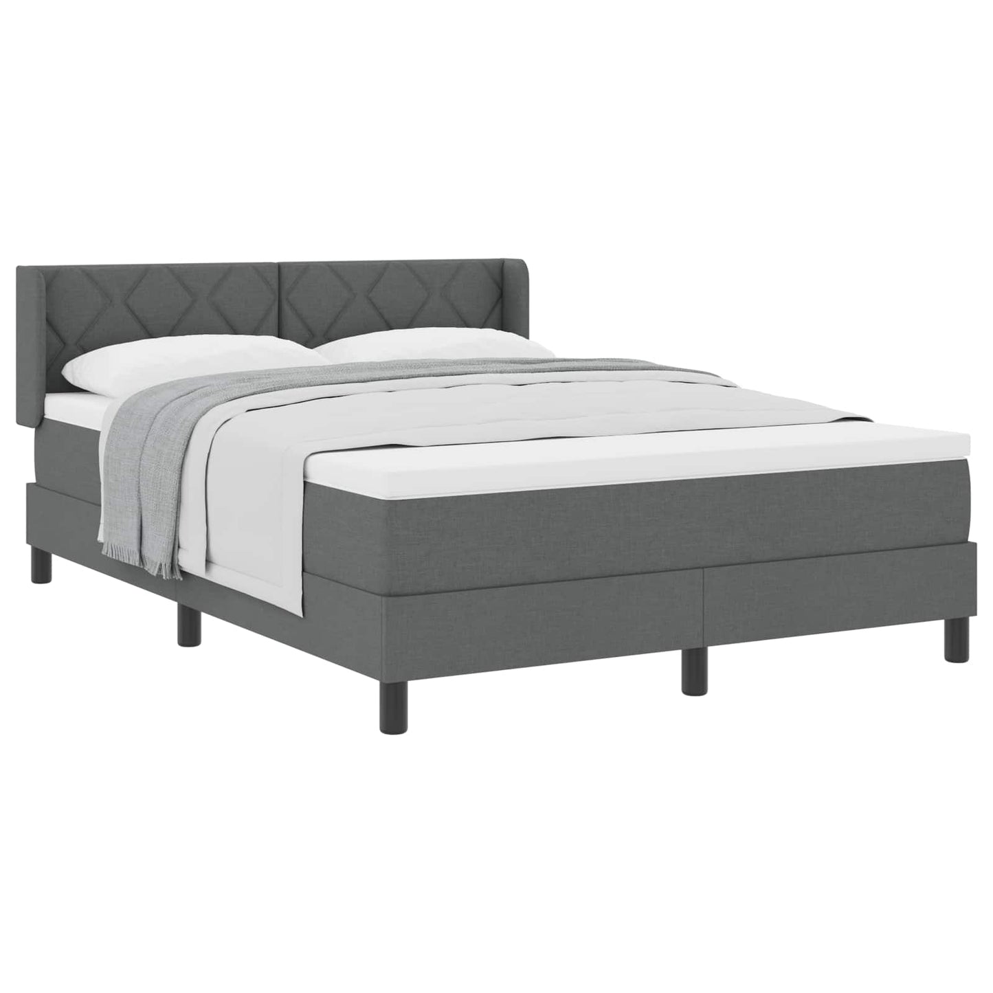 Box spring seng med hovedgærde Mørkegrå 200 x 160 cm Stof