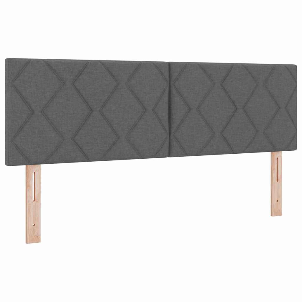 Box spring seng med hovedgærde Mørkegrå 200 x 160 cm Stof