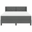 Box spring seng med hovedgærde Mørkegrå 200 x 160 cm Stof