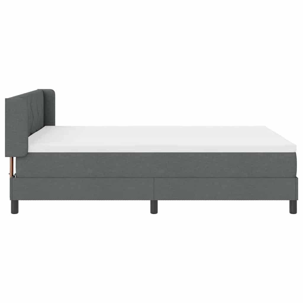 Box spring seng med hovedgærde Mørkegrå 200 x 160 cm Stof