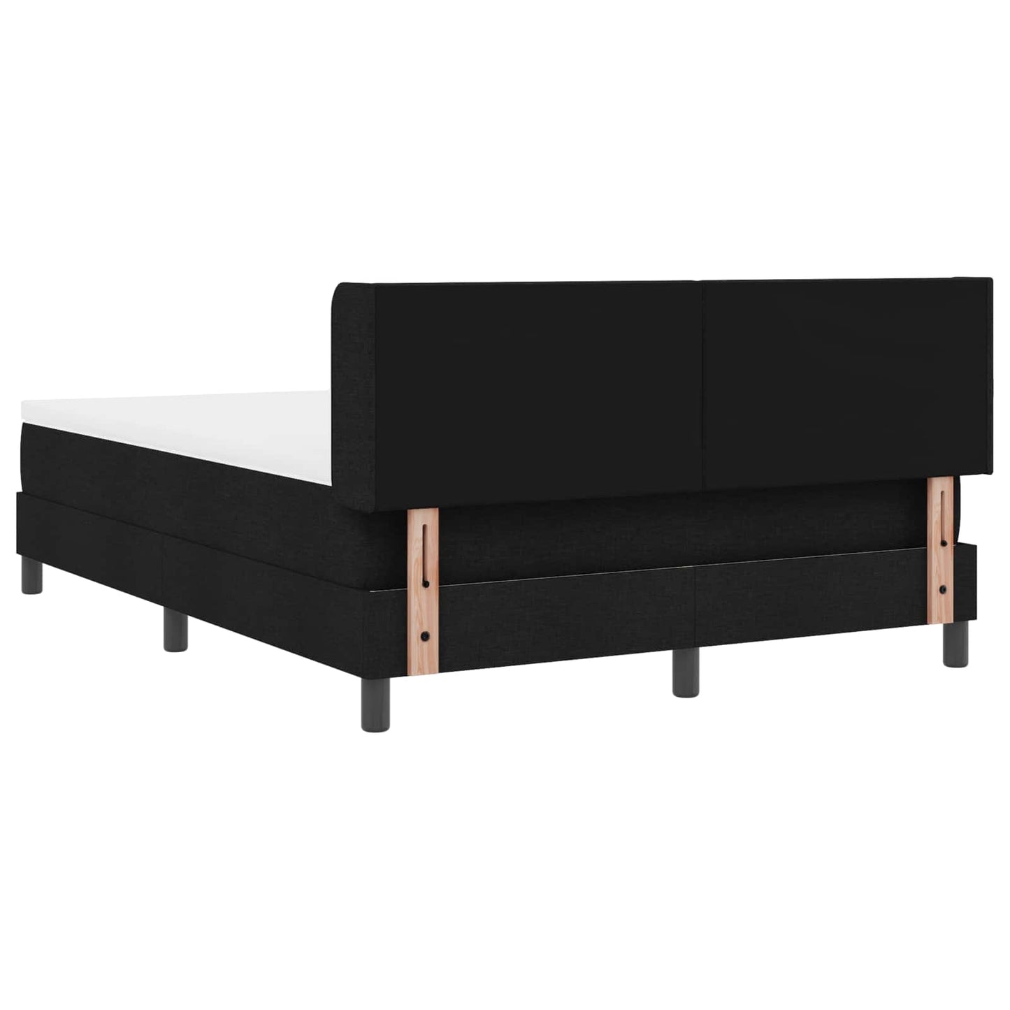 Box spring seng med hovedgærde Sort 200 x 160 cm Stof