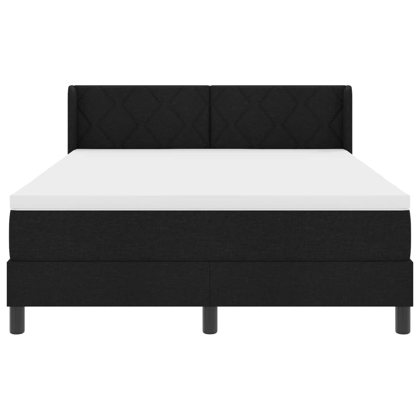 Box spring seng med hovedgærde Sort 200 x 160 cm Stof