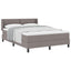 Box spring seng med hovedgærde Gråbrun 200 x 160 cm Stof