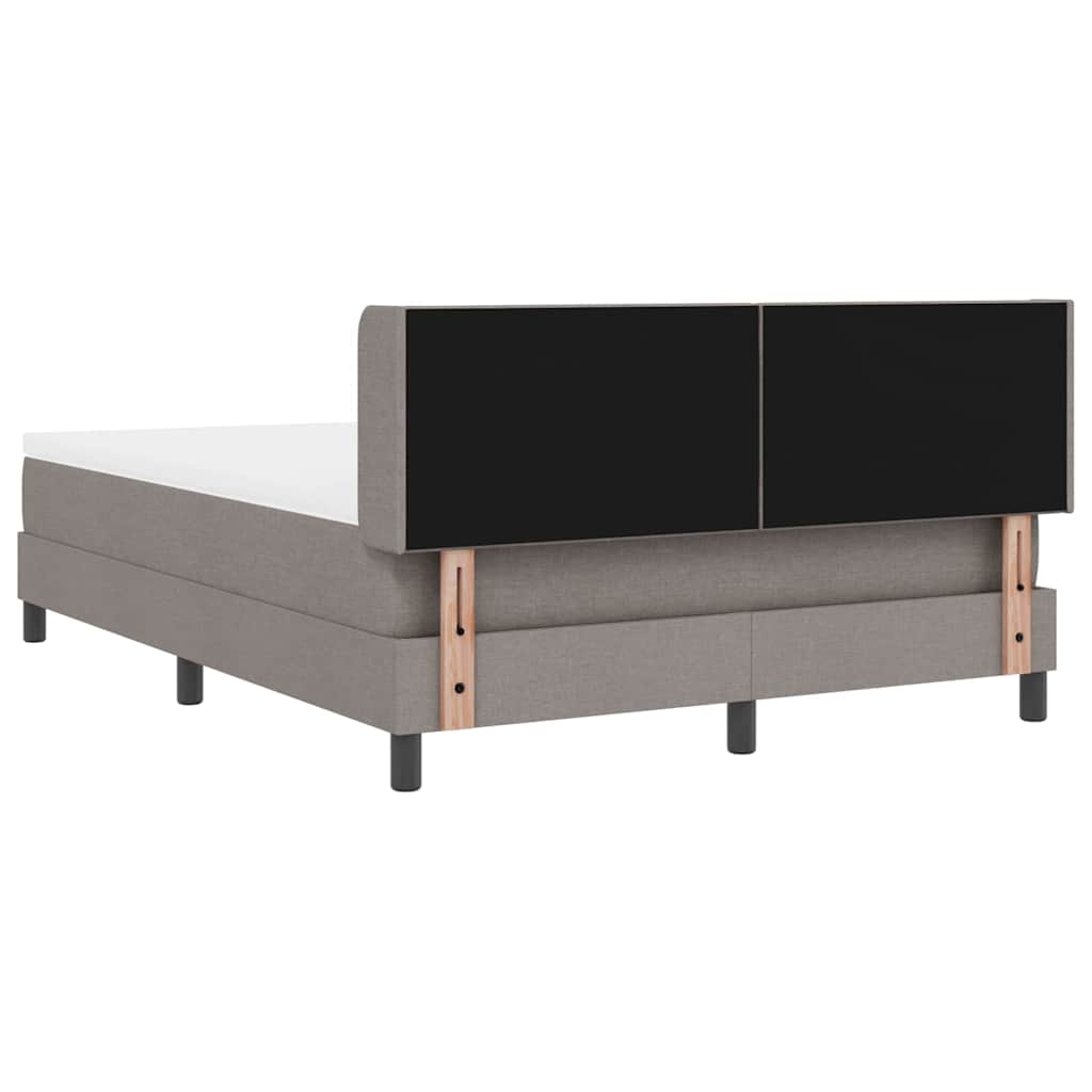 Box spring seng med hovedgærde Gråbrun 200 x 160 cm Stof