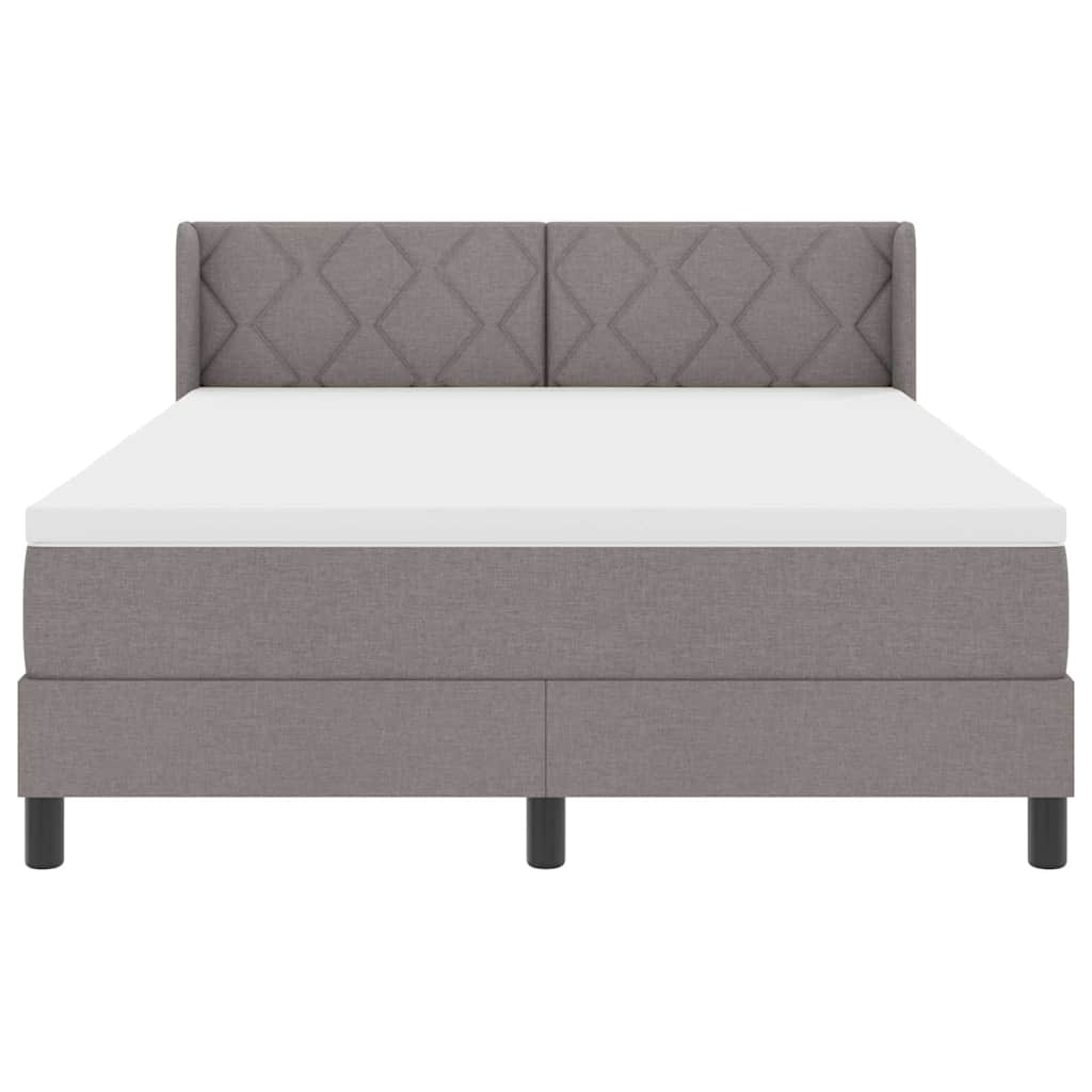 Box spring seng med hovedgærde Gråbrun 200 x 160 cm Stof
