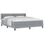 Box spring seng med hovedgærde Lysegrå 200 x 180 cm Stof