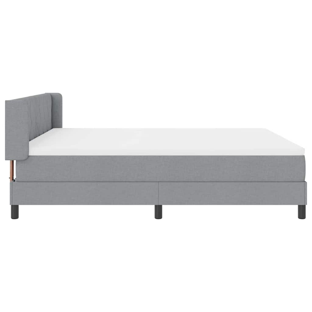 Box spring seng med hovedgærde Lysegrå 200 x 180 cm Stof