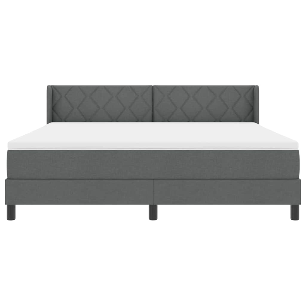Box spring seng med pude Mørkegrå 200 x 180 cm Stof