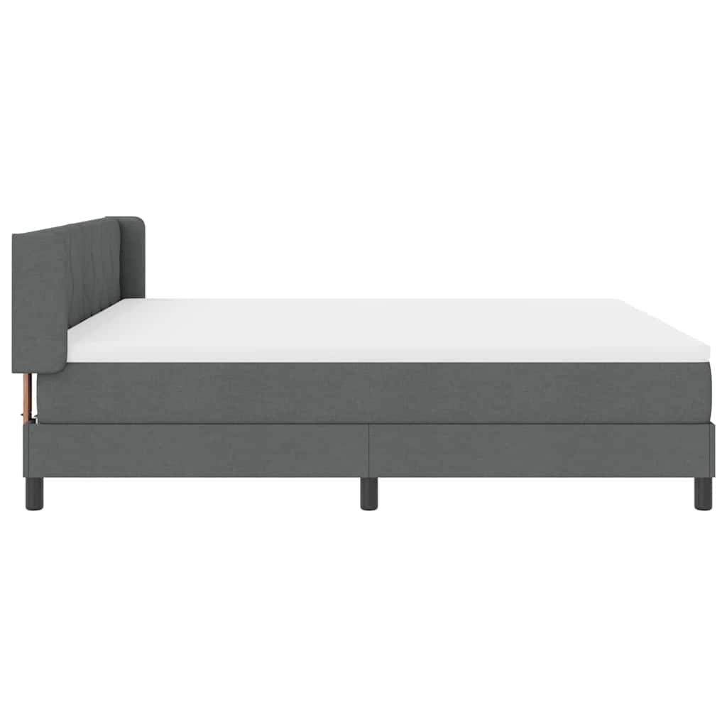 Box spring seng med pude Mørkegrå 200 x 180 cm Stof