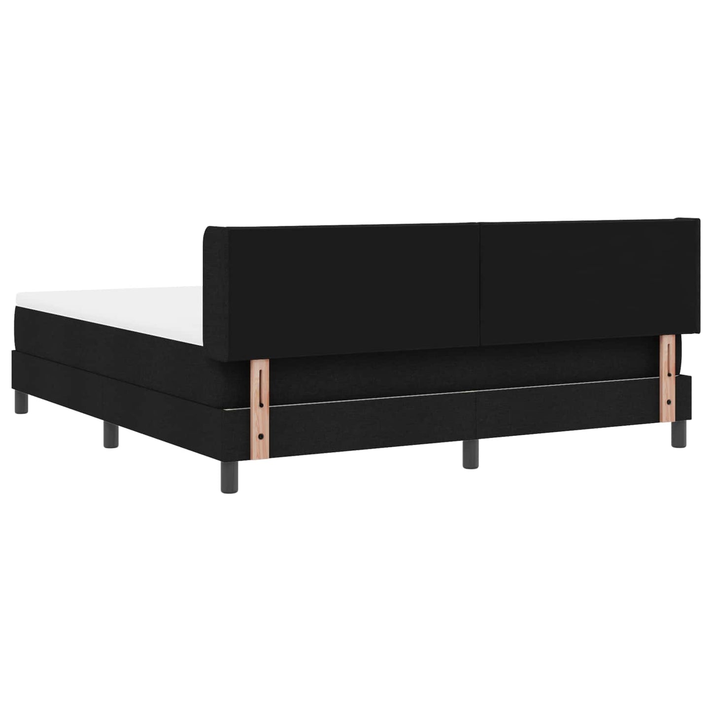 Box spring seng med hovedgærde Sort 200 x 180 cm Stof
