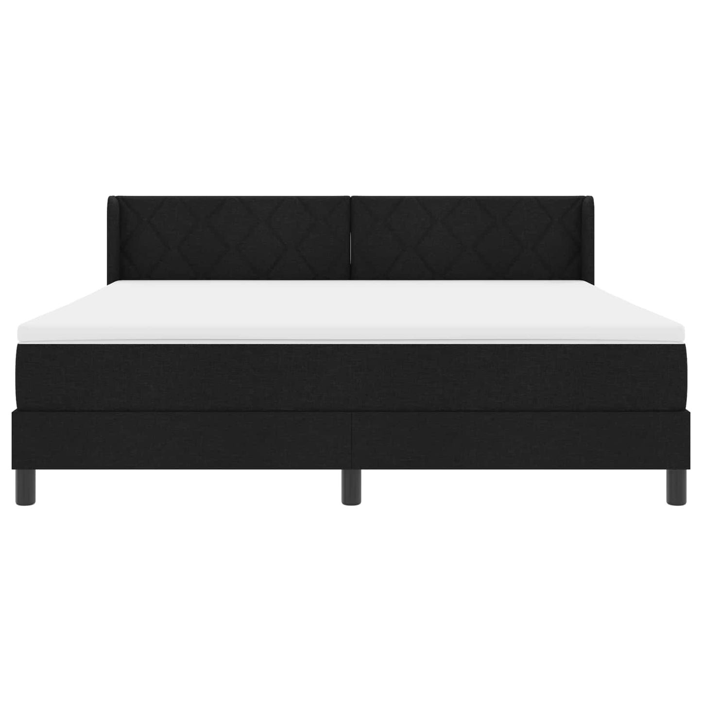 Box spring seng med hovedgærde Sort 200 x 180 cm Stof