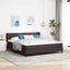 Box spring seng med hovedgærde Mørk Brun 200 x 180 cm Stof