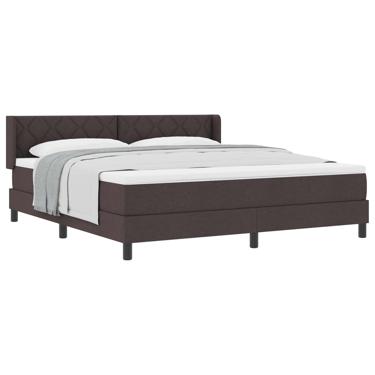 Box spring seng med hovedgærde Mørk Brun 200 x 180 cm Stof