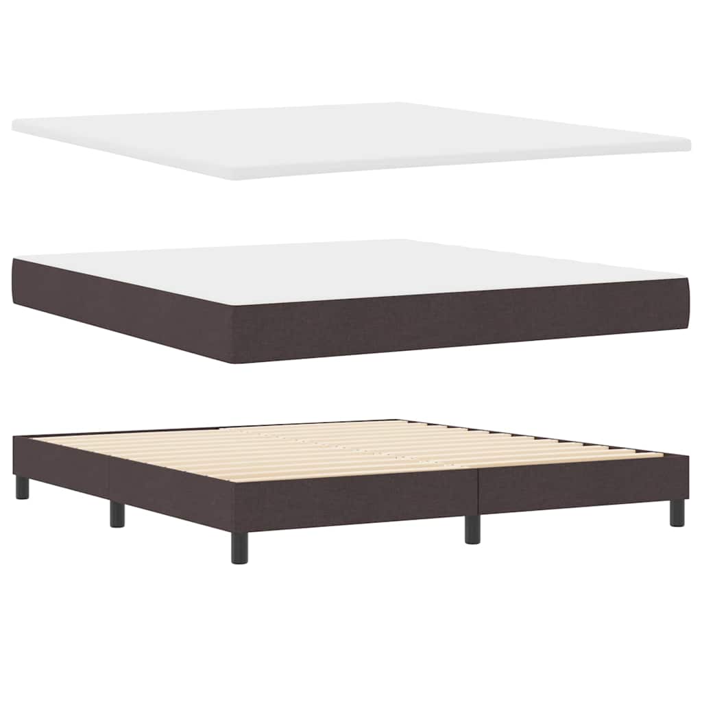 Box spring seng med hovedgærde Mørk Brun 200 x 180 cm Stof