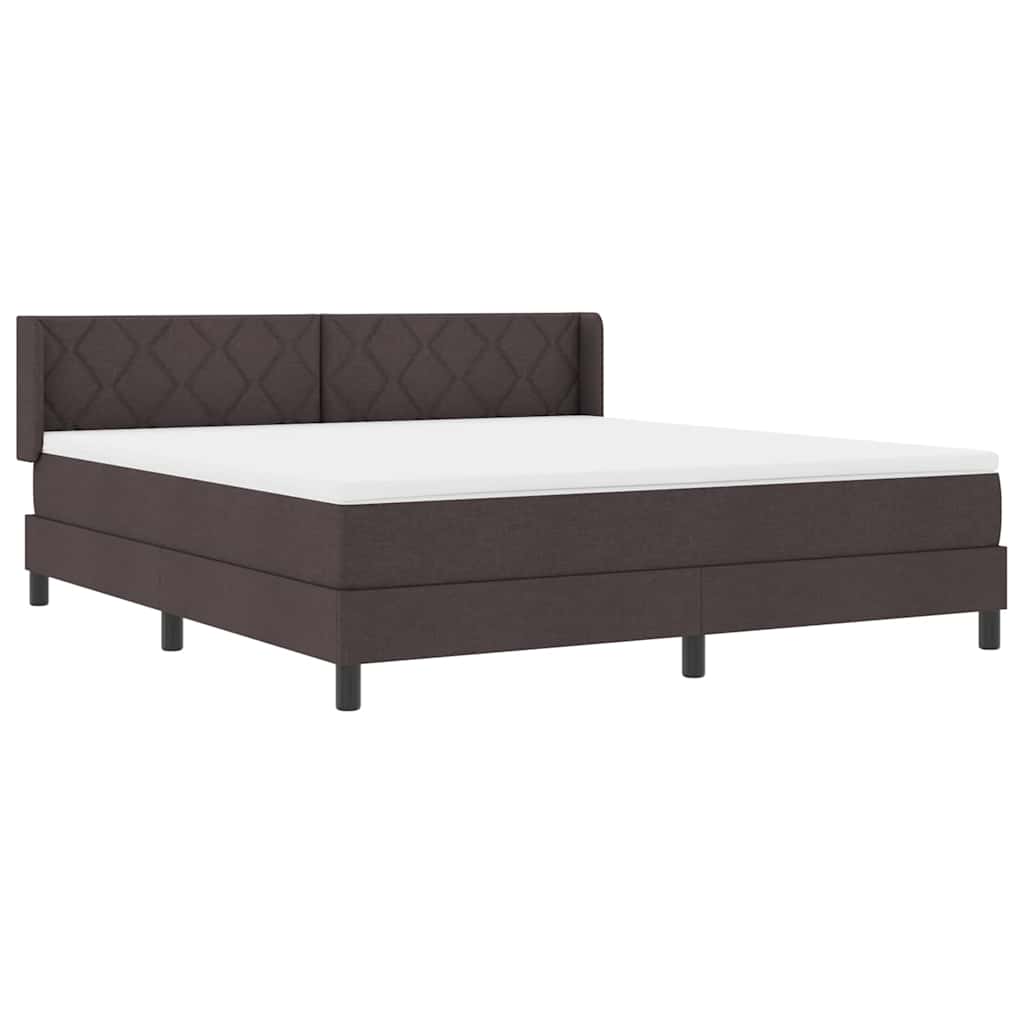 Box spring seng med hovedgærde Mørk Brun 200 x 180 cm Stof