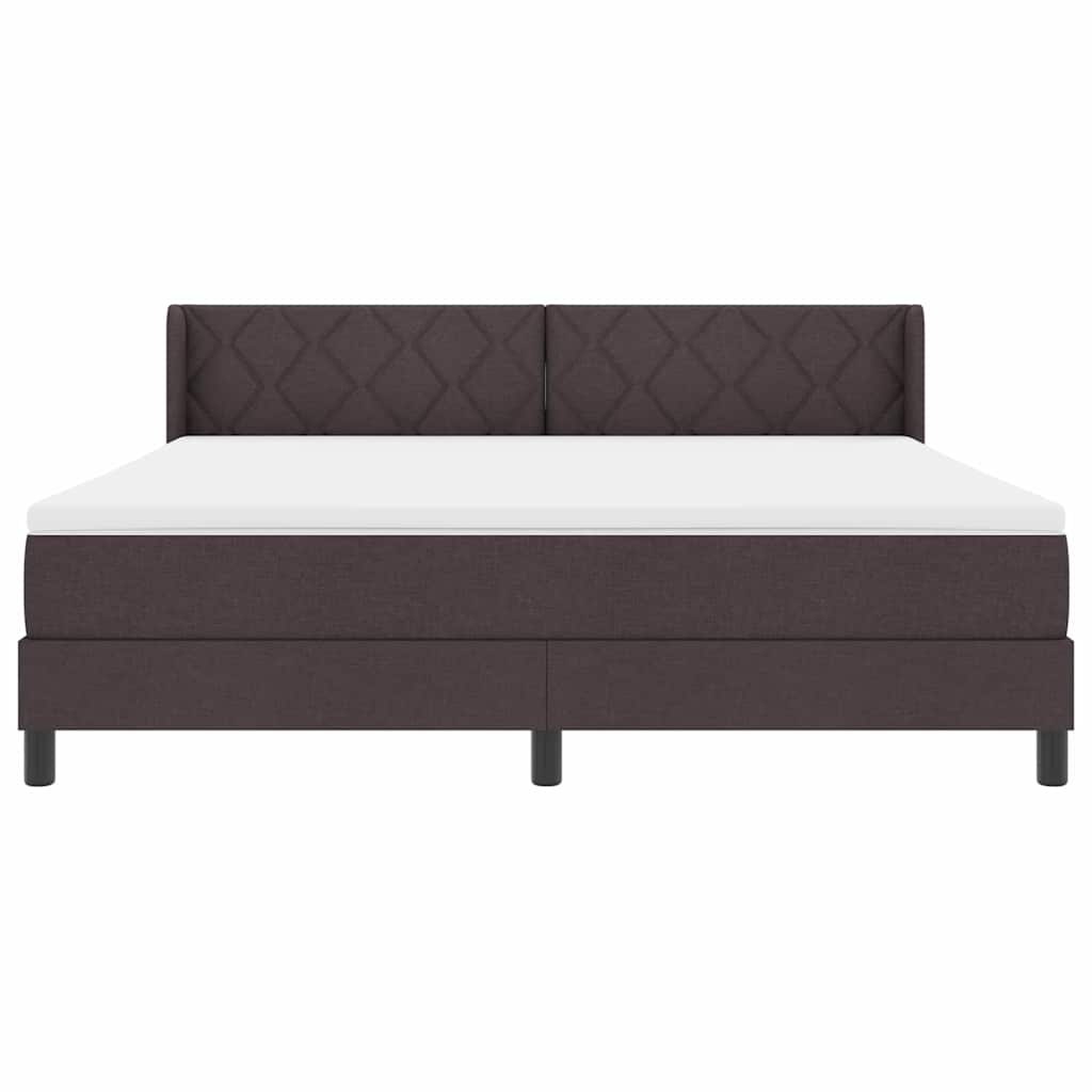 Box spring seng med hovedgærde Mørk Brun 200 x 180 cm Stof