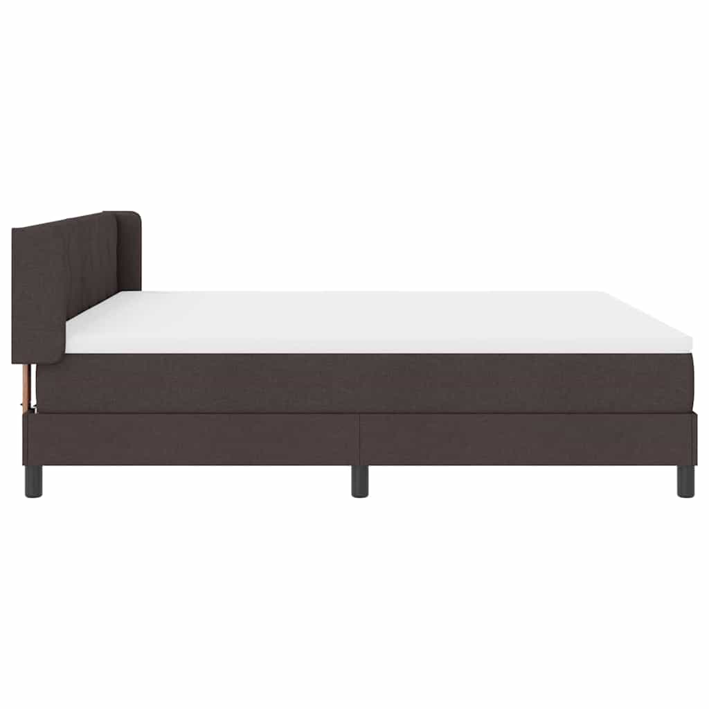 Box spring seng med hovedgærde Mørk Brun 200 x 180 cm Stof
