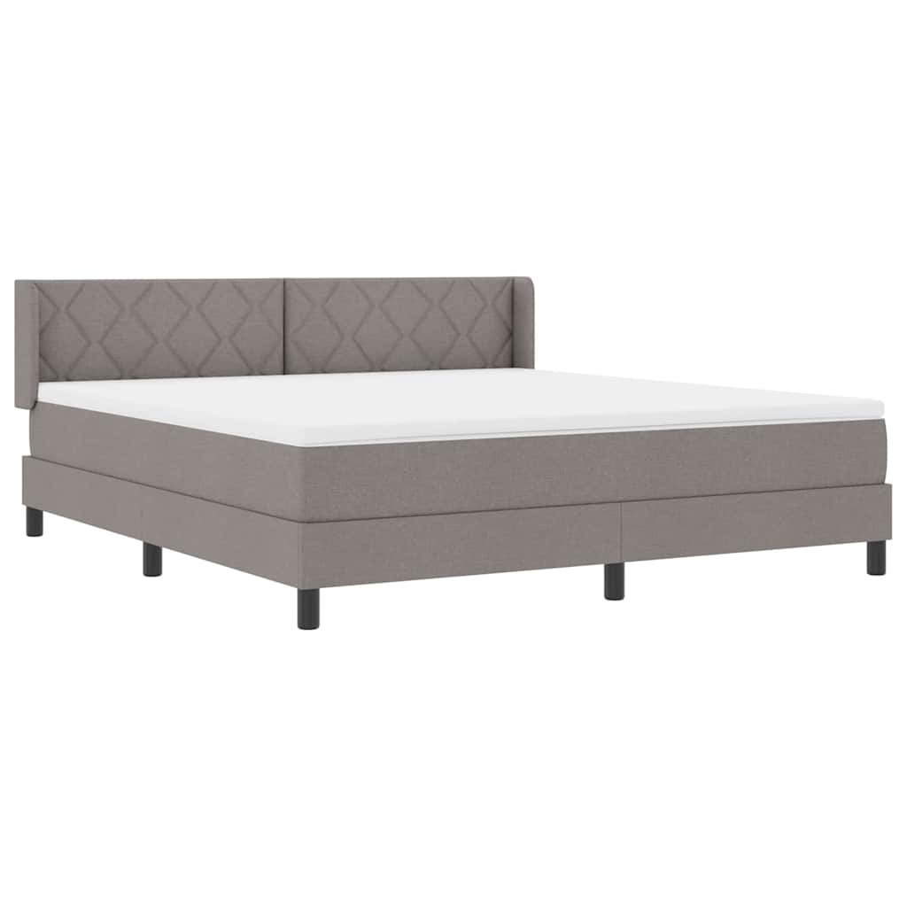 Box spring seng med hovedgærde Gråbrun 200 x 180 cm Stof