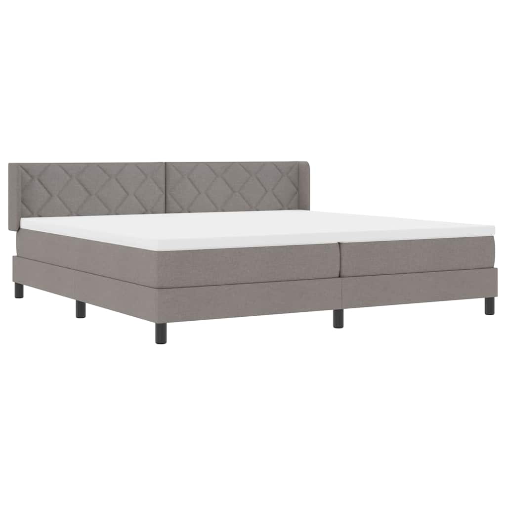 Box spring seng med hovedgærde Gråbrun 200 x 200 cm Stof