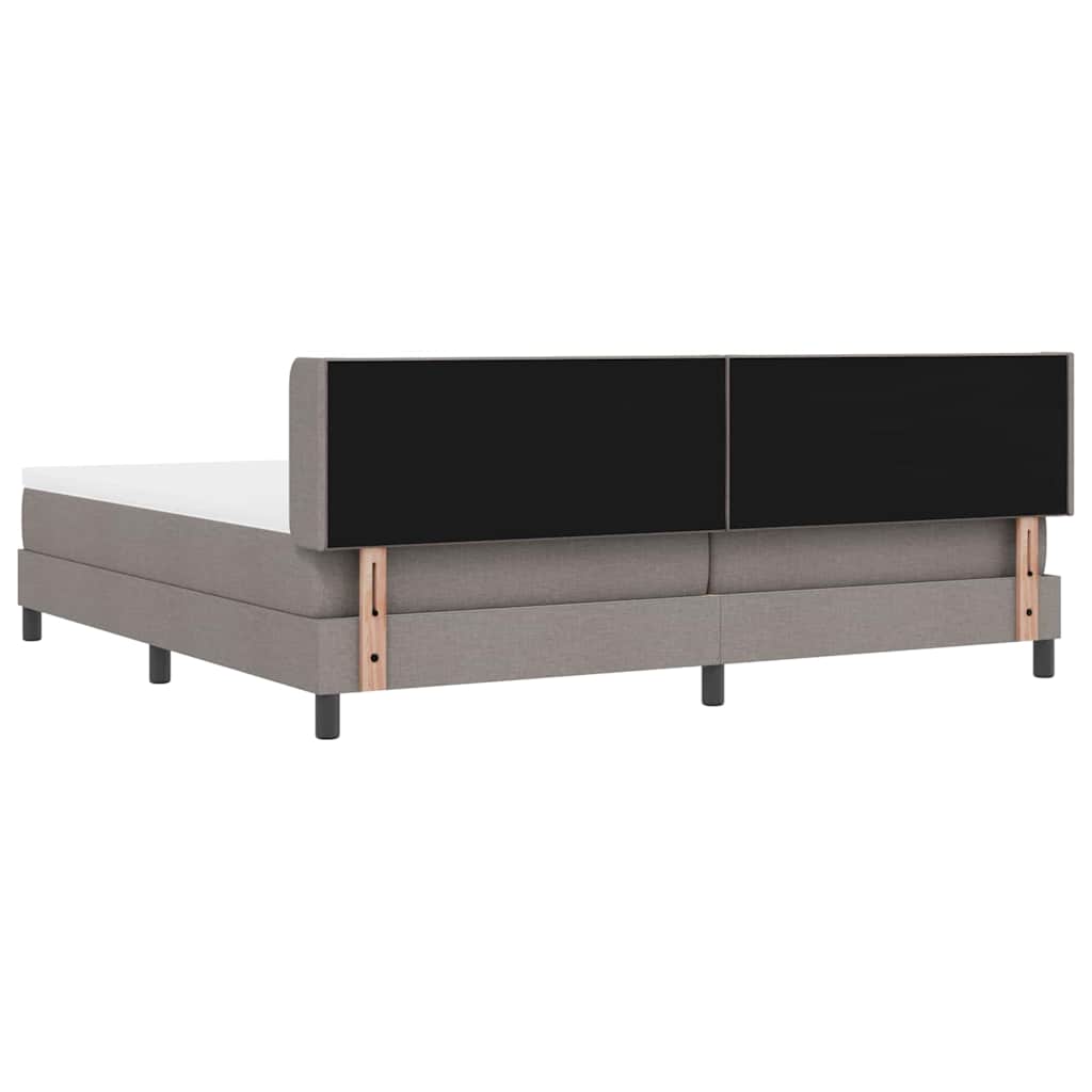 Box spring seng med hovedgærde Gråbrun 200 x 200 cm Stof