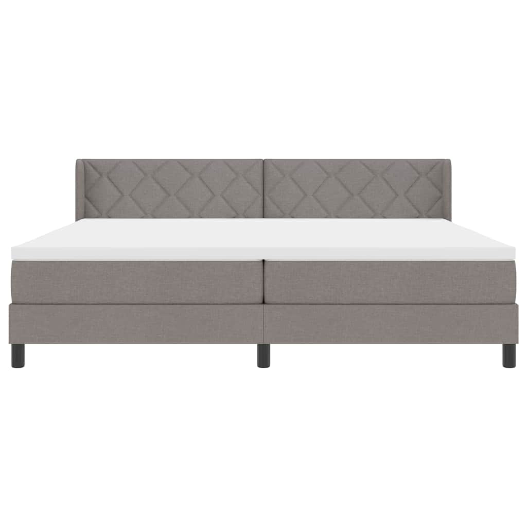Box spring seng med hovedgærde Gråbrun 200 x 200 cm Stof