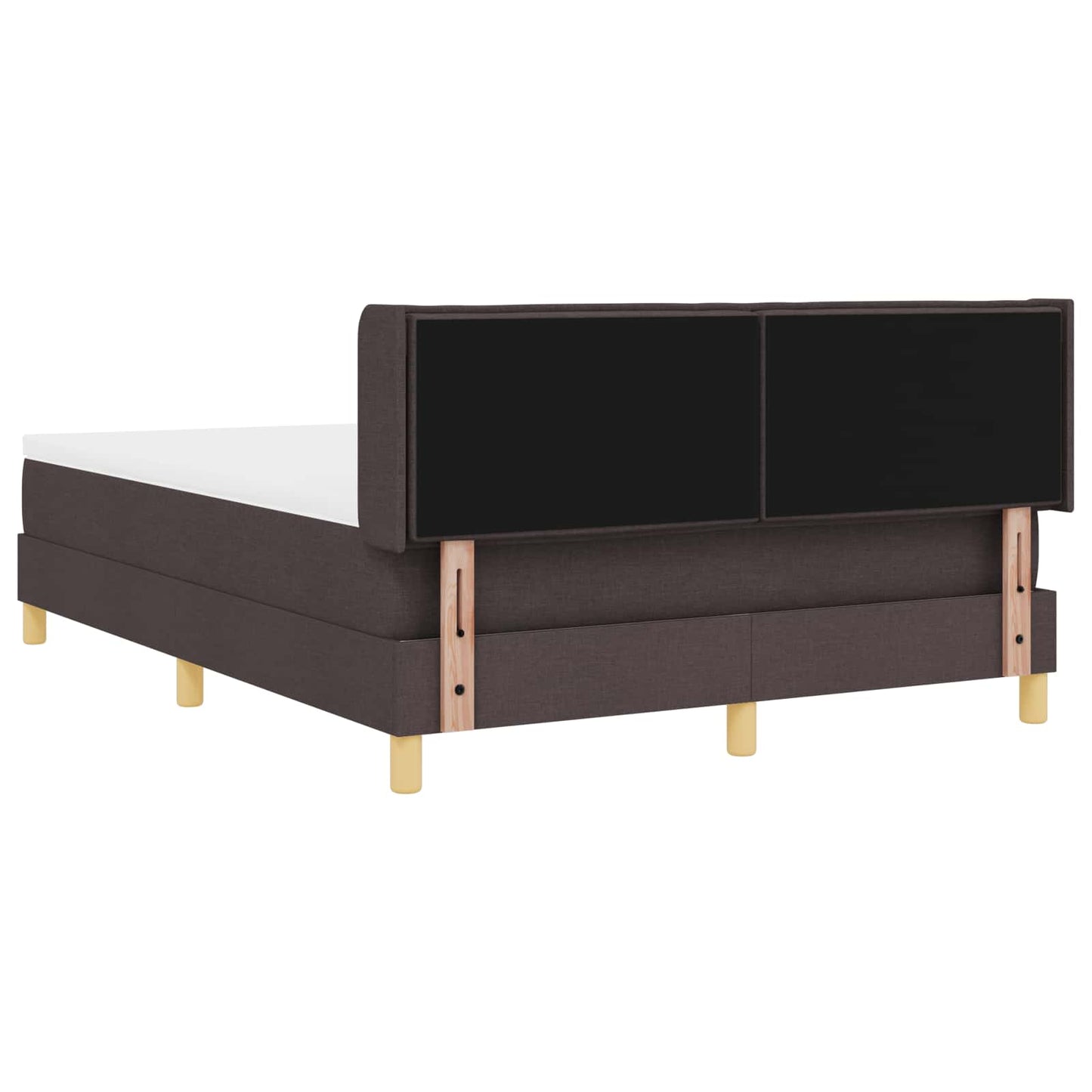 Box spring seng med madras Mørk Brun 200 x 140 cm Stof