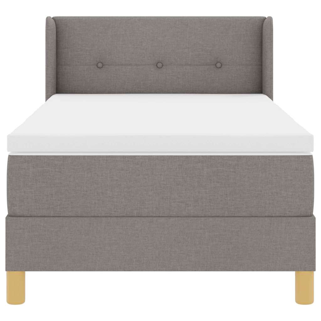 Box spring seng med hovedgærde Gråbrun 190 x 90 cm Stof