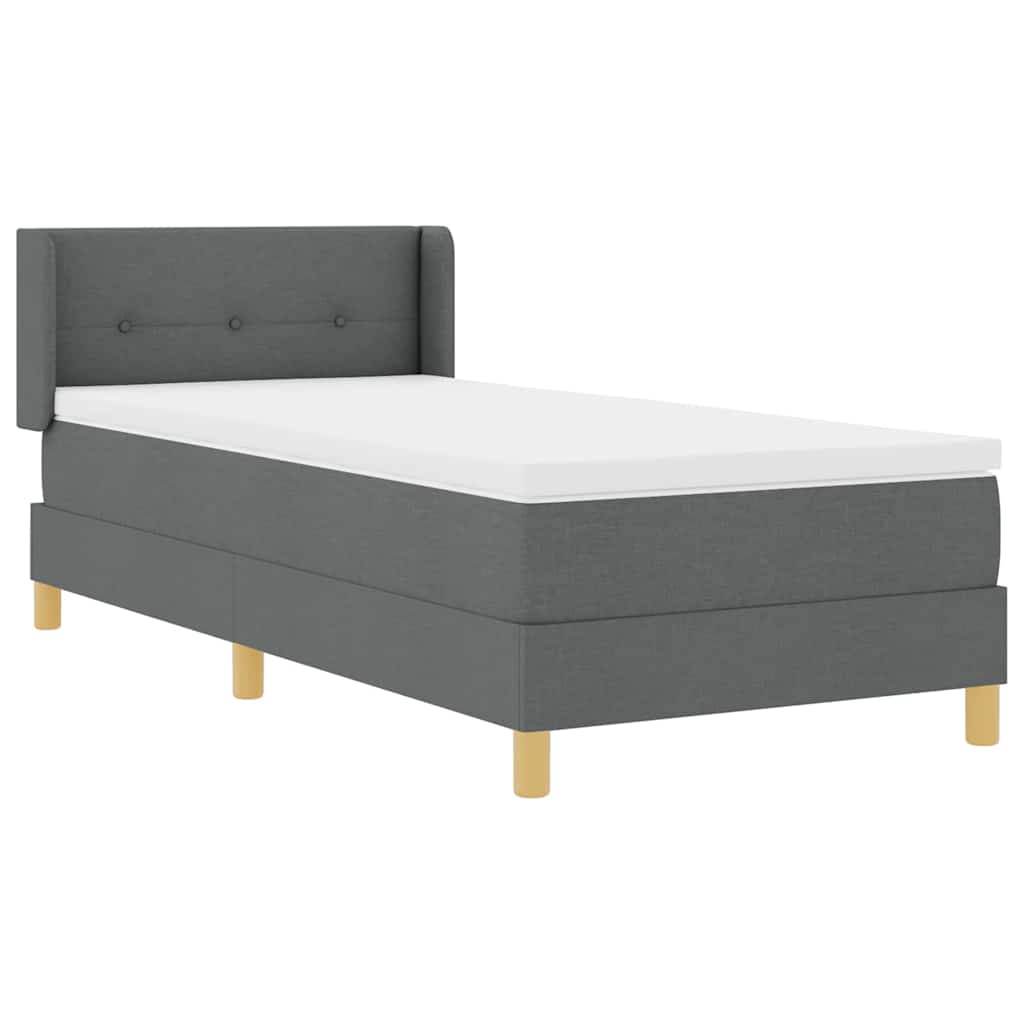 Box spring seng med hovedgærde Mørkegrå 200 x 100 cm Stof