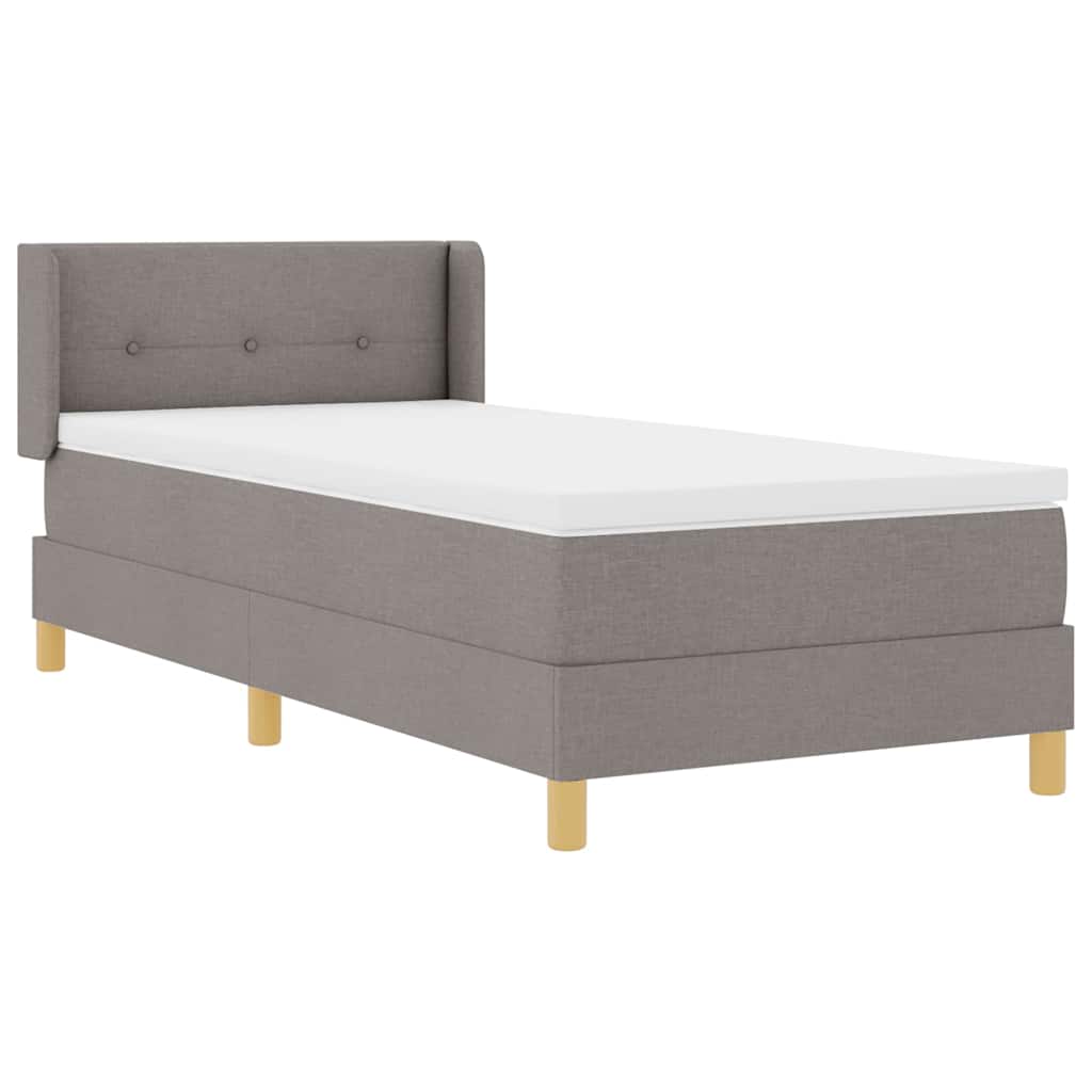 Box spring seng med hovedgærde Gråbrun 200 x 100 cm Stof