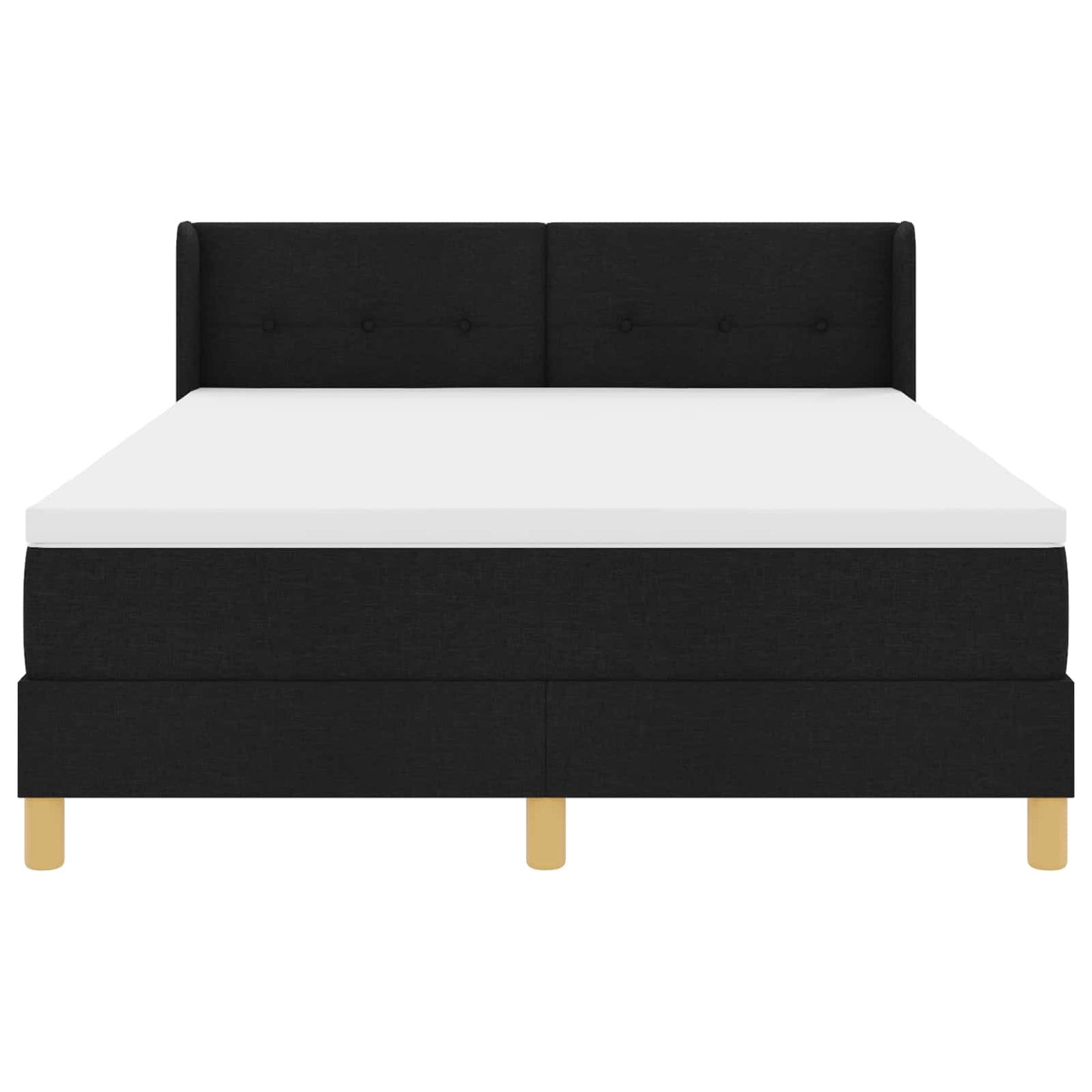 Box spring seng med hovedgærde Sort 190 x 140 cm Stof
