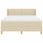 Box spring seng med hovedgærde Creme 190 x 140 cm Stof
