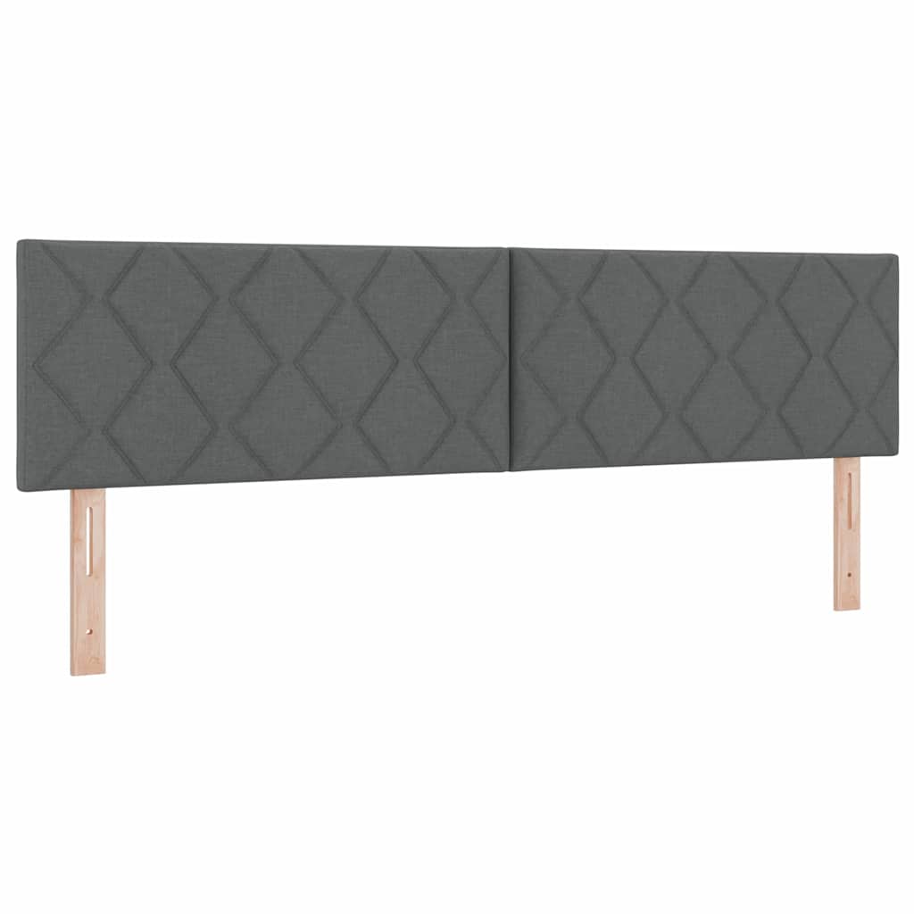 Box spring seng med hovedgærde Mørkegrå 200 x 180 cm Stof