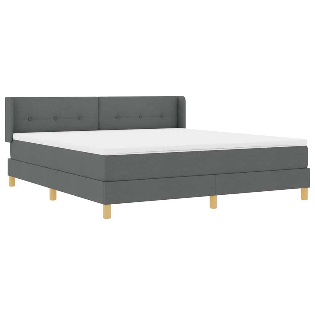 Box spring seng med hovedgærde Mørkegrå 200 x 180 cm Stof