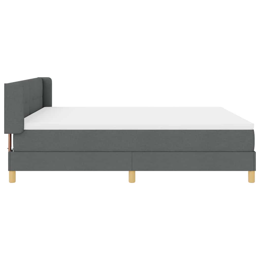 Box spring seng med hovedgærde Mørkegrå 200 x 180 cm Stof